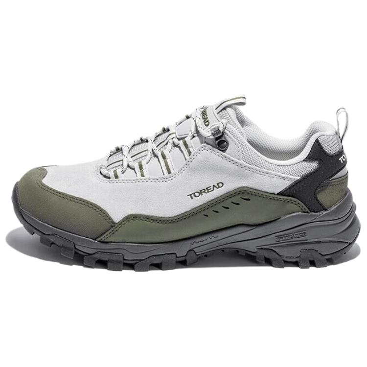 TOREAD Slip Resistant Abrasion Resistant Low top Hiking Shoes Men’s Gray Green