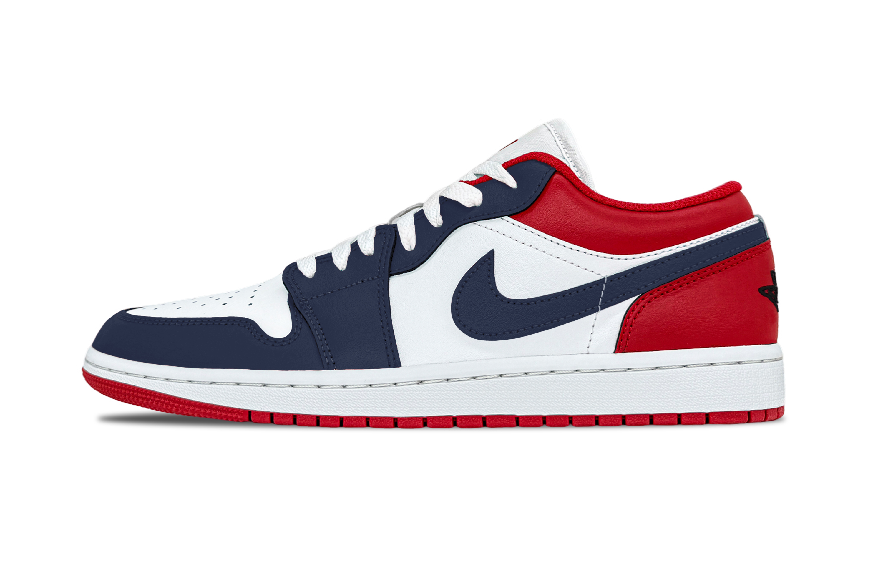 Jordan Air Jordan 1 Marine Storm Abrasion Resistant Abrasion Resistant Low top Vintage Basketball Shoes Unisex Red Blue