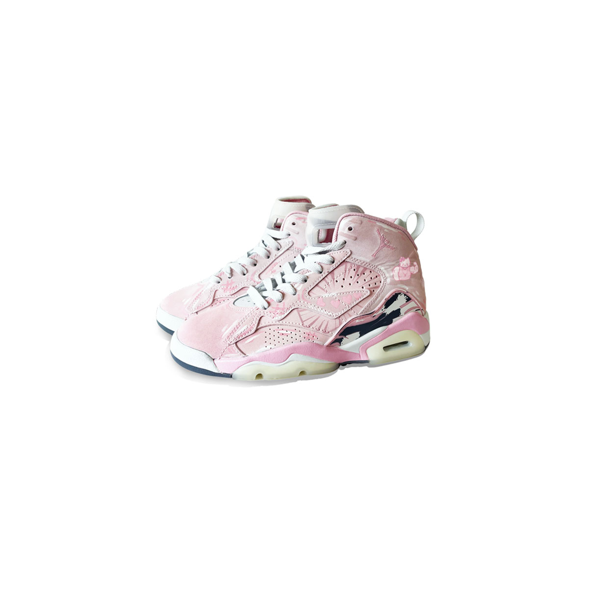 Jordan MVP Abrasion Resistant Breathable High top Vintage Basketball Shoes Women’s Cherry Blossom Pink