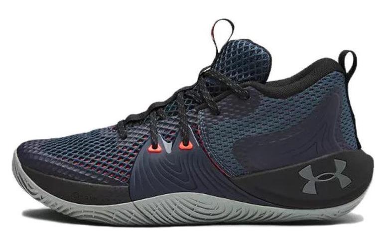 Under Armour Embiid 1 round toe lace-up mesh non-slip wear-resistant breathable mid-top practical basketball shoes men and women same style mechanical blue