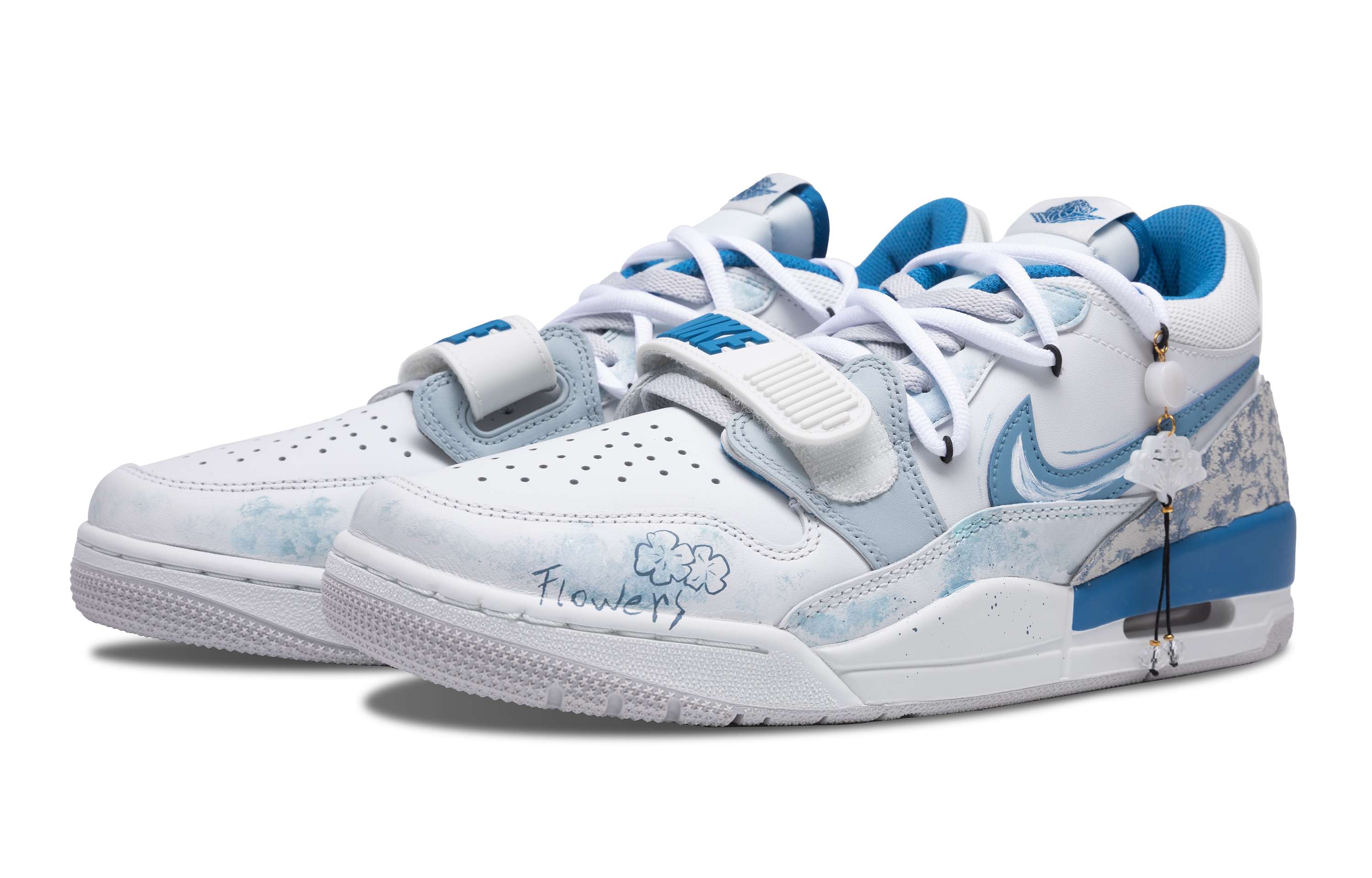 Jordan Legacy 312 Cushioning, Non Slip, And Waterproof Low top Vintage Basketball Shoes Men’s White Blue