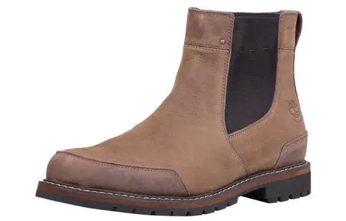 Timberland Top Grain Cow Leather Short Chelsea Boots Men's Brown