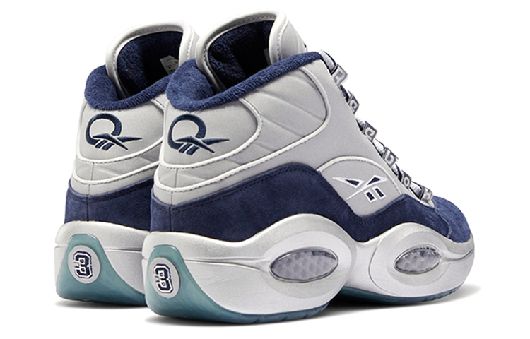 Мужские кроссовки Reebok Question Mid Georgetown (серый / белый / синий) — фото 5