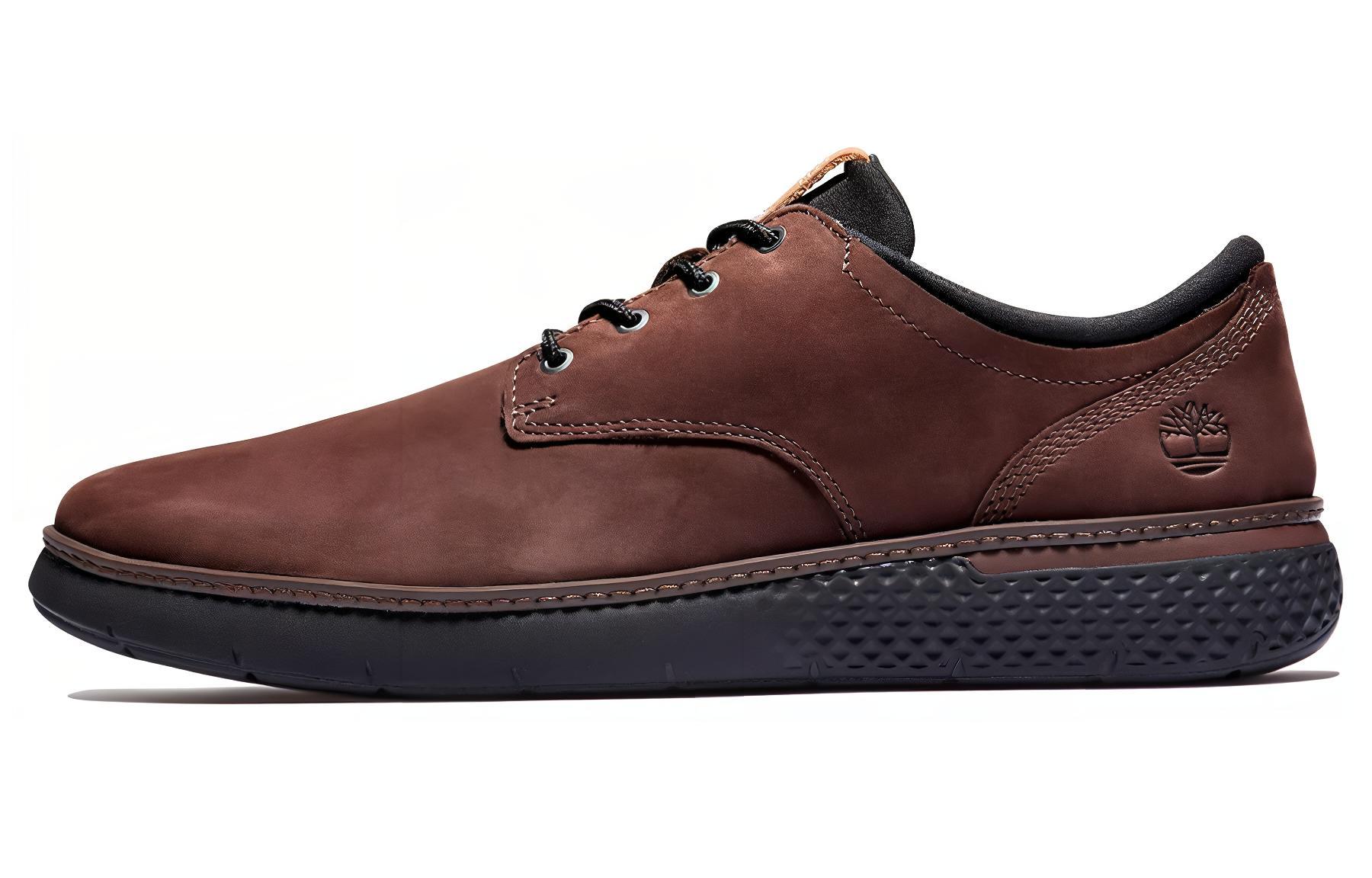 Timberland Cross Mark Casual Leather Shoes Men's Dark Brown