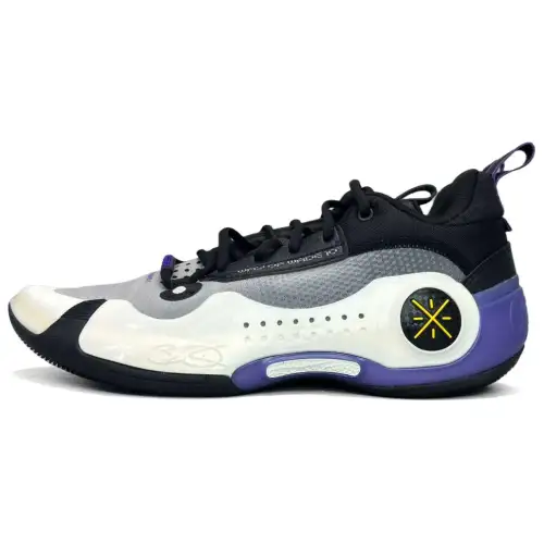 LiNing WOW 10 Wade's Way 10 Versatile Fashion TPU Shock Absorbing Anti-Slip Wear-Resistant Low-top Basketball Shoes Men's White Purple