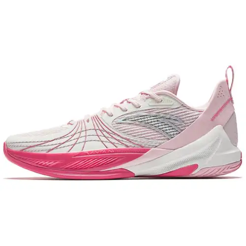 Anta Speed 6 Full Palm Nitrogen Technology Professional Practical Quick Start Stable Support Smooth Force Transmission Non-Slip Wear-Resistant Breathable Low-top Basketball Shoes Men's Pink White