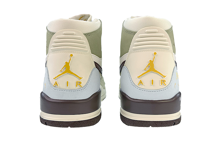 Jordan Legacy 312 Mid top Vintage Basketball Shoes Men’s White Green Gold