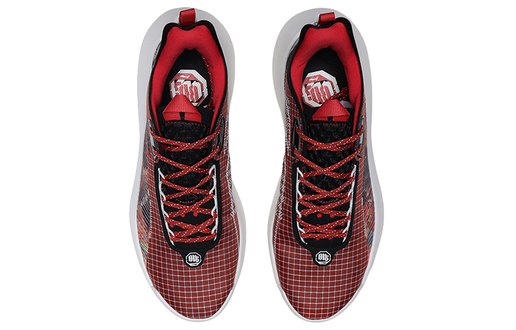 Li Ning Badfive 1 Basketball Shoes Men’s Low Top Chinese Paintings Red