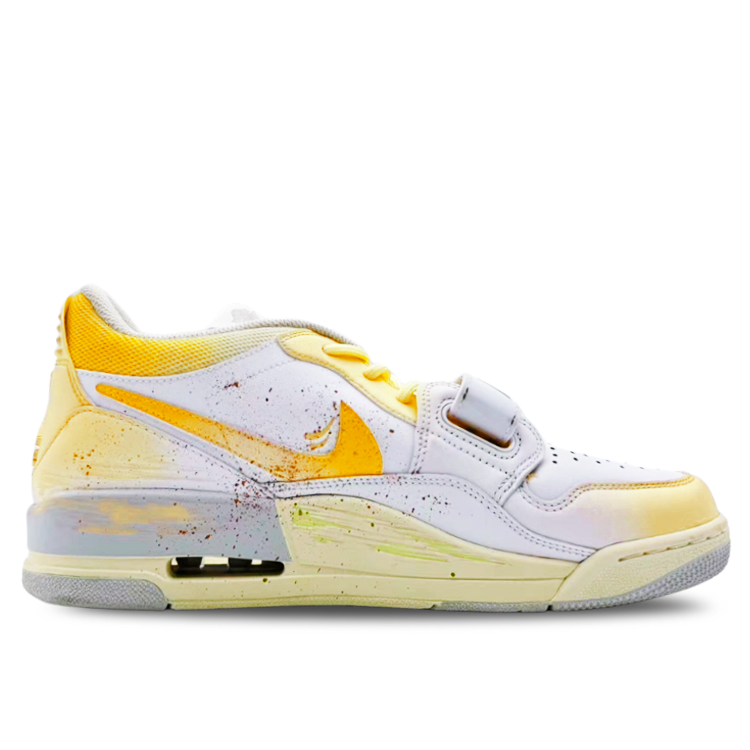 Jordan Legacy 312 Cushioning Slip Resistant Low top Vintage Basketball Shoes Men’s Yellow White