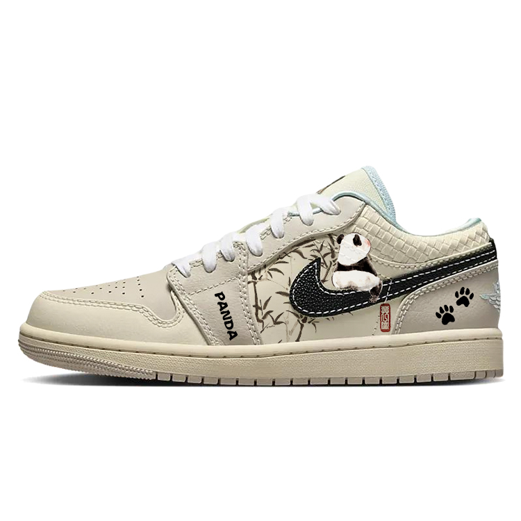 Jordan Air Jordan 1 Slip Resistant Low top Vintage Basketball Shoes Women’s Beige Brown