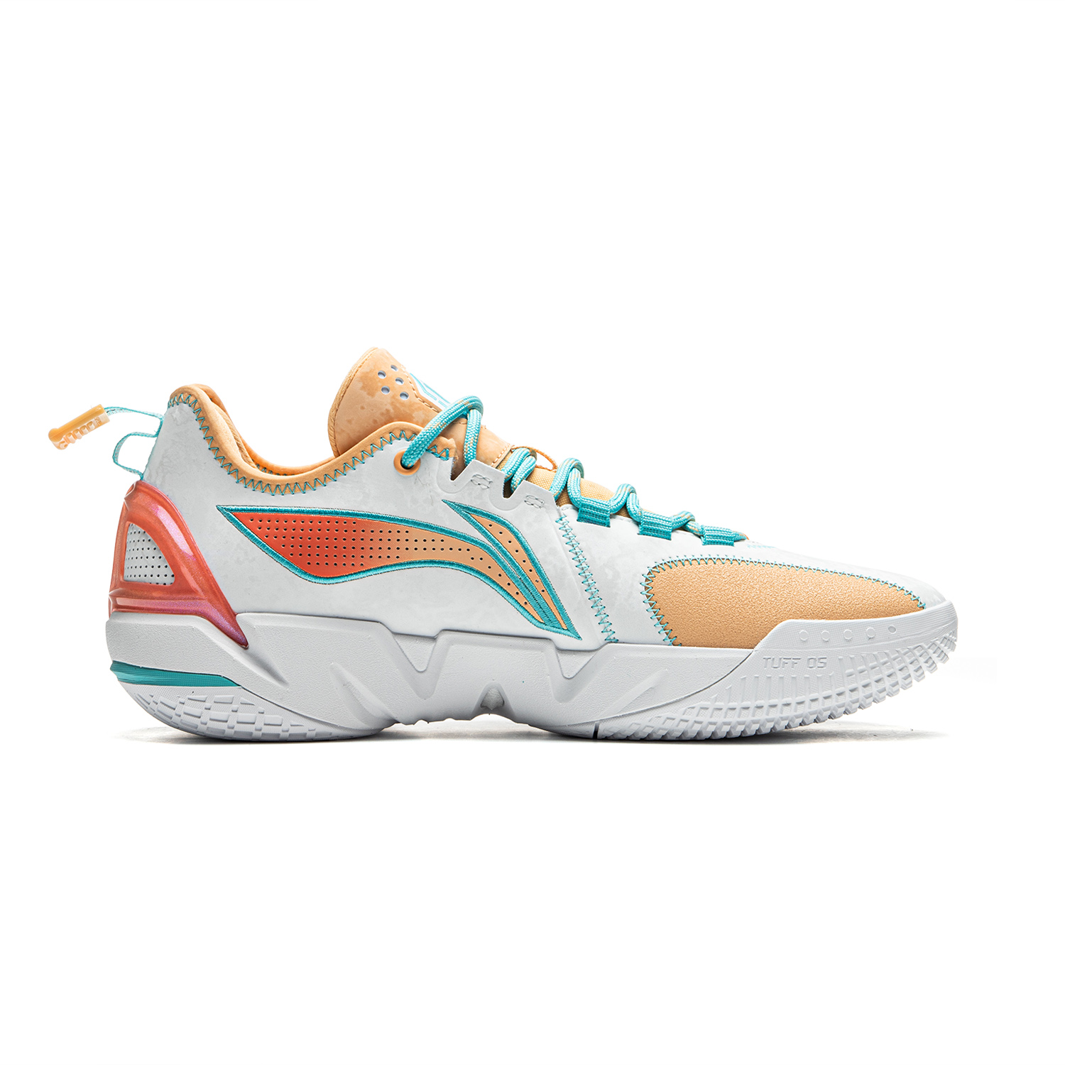Li Ning BadFive 4.5 Cushioning Slip Resistant Abrasion Resistant Low top Basketball Shoes Men’s White Orange