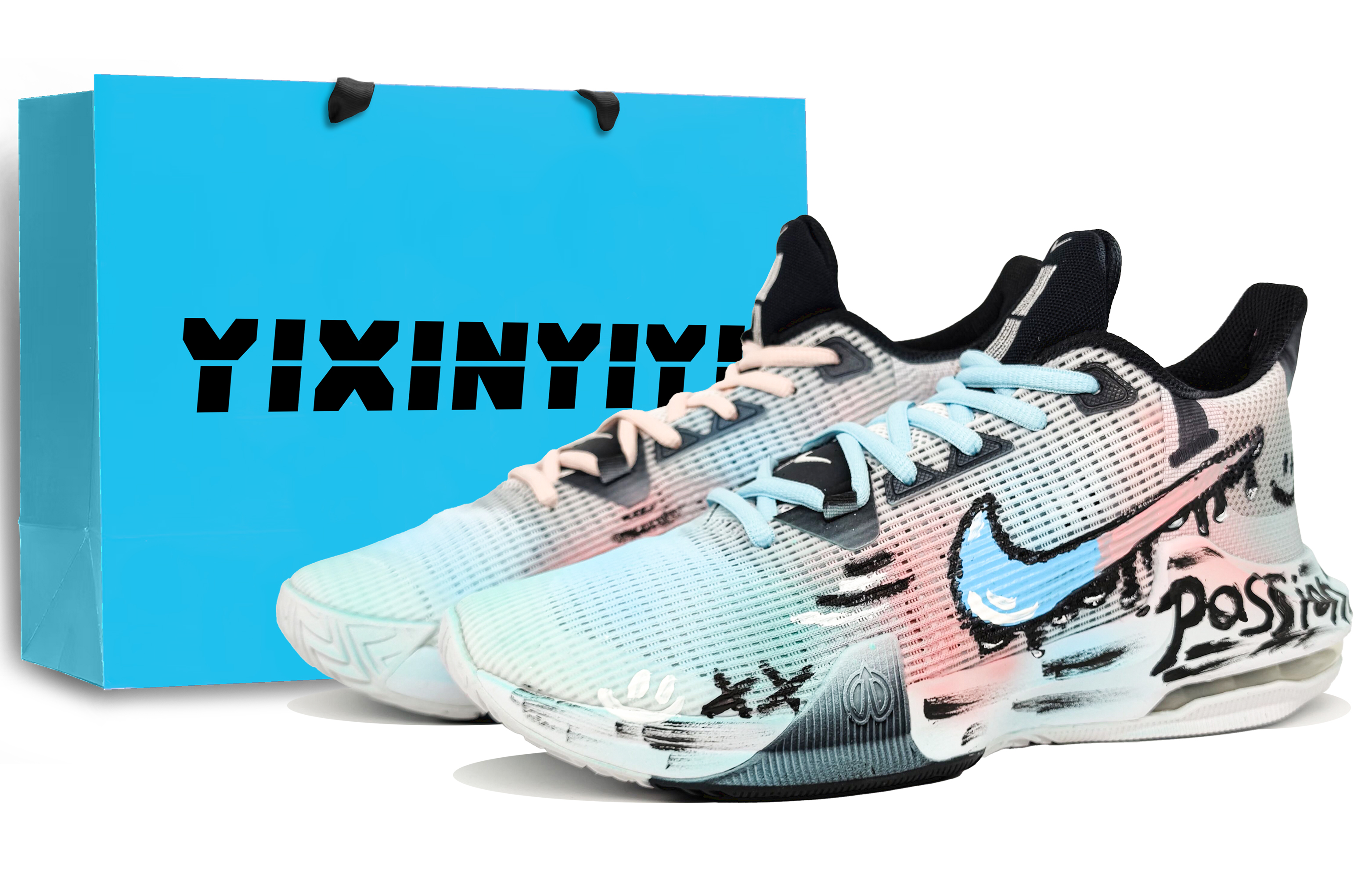Nike Air Max Impact 3 Slip Resistant Abrasion Resistant Low top Basketball Shoes Men’s Blue Pink
