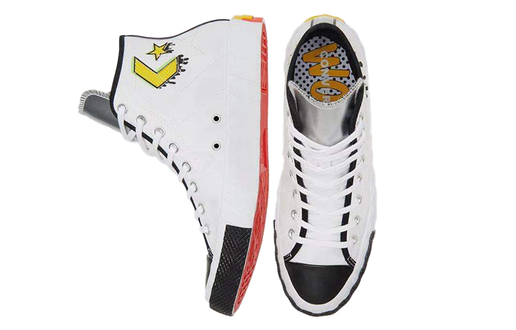 Кеды Converse Pop Art Unt1tl3d (бело-черно-желтые) — фото 4