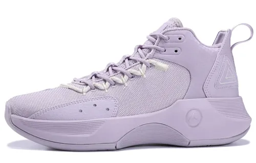 PEAK Speed Collection Cushioning Slip Resistant Abrasion Resistant Mid top Basketball Shoes Women's Purple