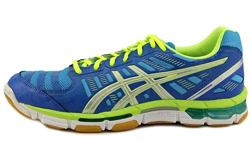 Asics Gel-Cyber Shot wear-resistant, non-slip, breathable sports volleyball shoes, blue and yellow