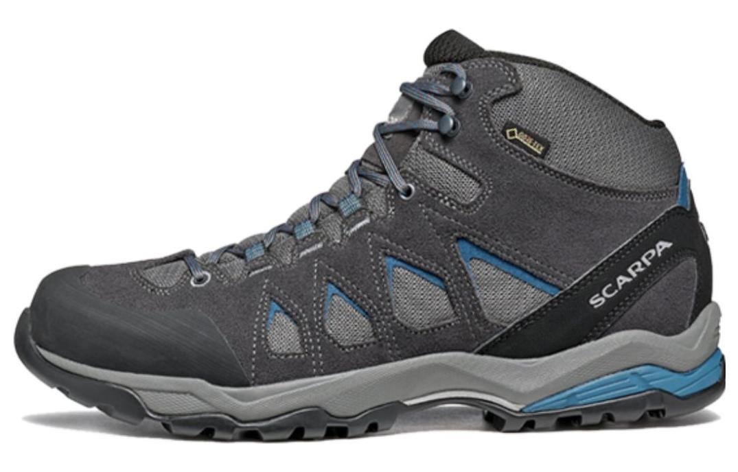 SCARPA Moraine Molin Slip Resistant, Waterproof, Lightweight Mid top Hiking Shoes Men's Blue Gray