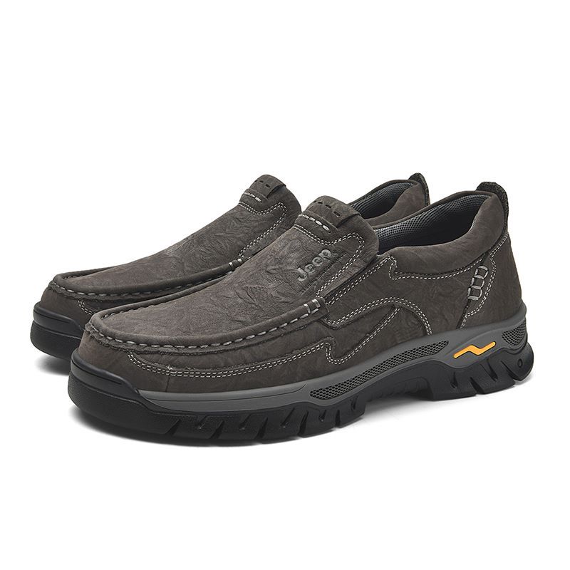Jeep Top Grain Cow Leather Low top Mountaineering Hiking Shoes Men’s