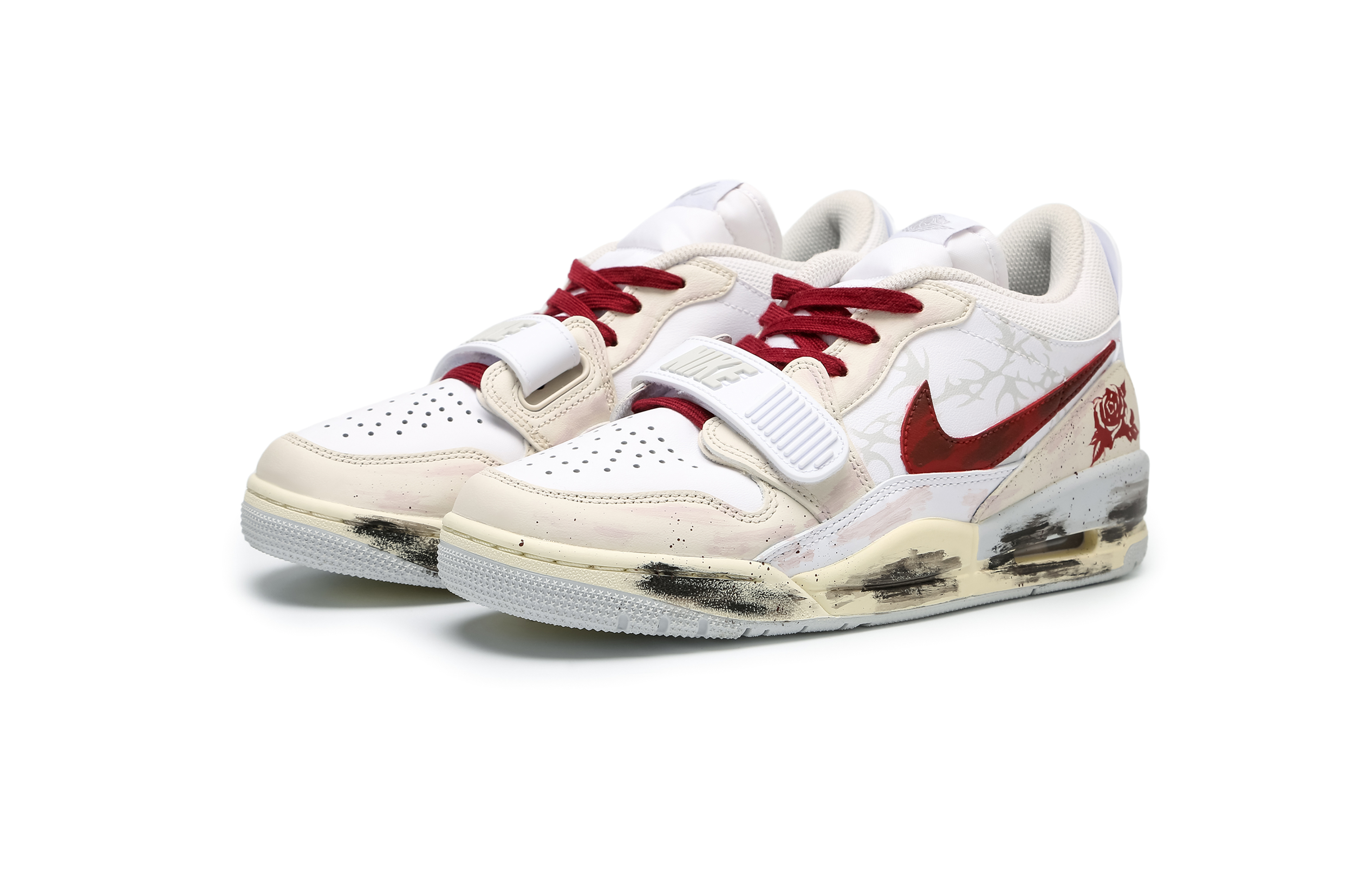 Jordan Legacy 312 Abrasion Resistant Low top Vintage Basketball Shoes Men’s White Red