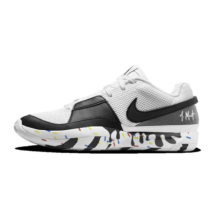 Nike Ja 1 Slip Resistant Abrasion Resistant Low top Basketball Shoes Men's Black White