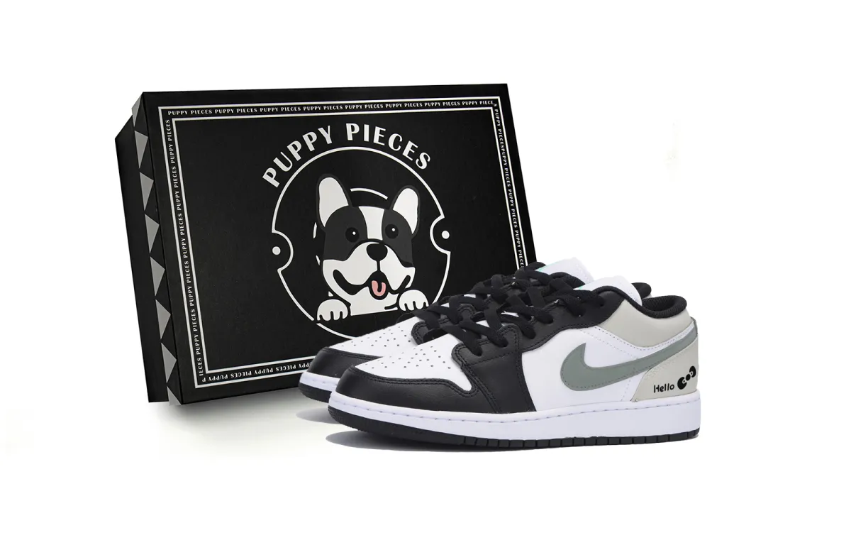 Jordan Air Jordan 1 Low top Vintage Basketball Shoes Men's White Gray Black