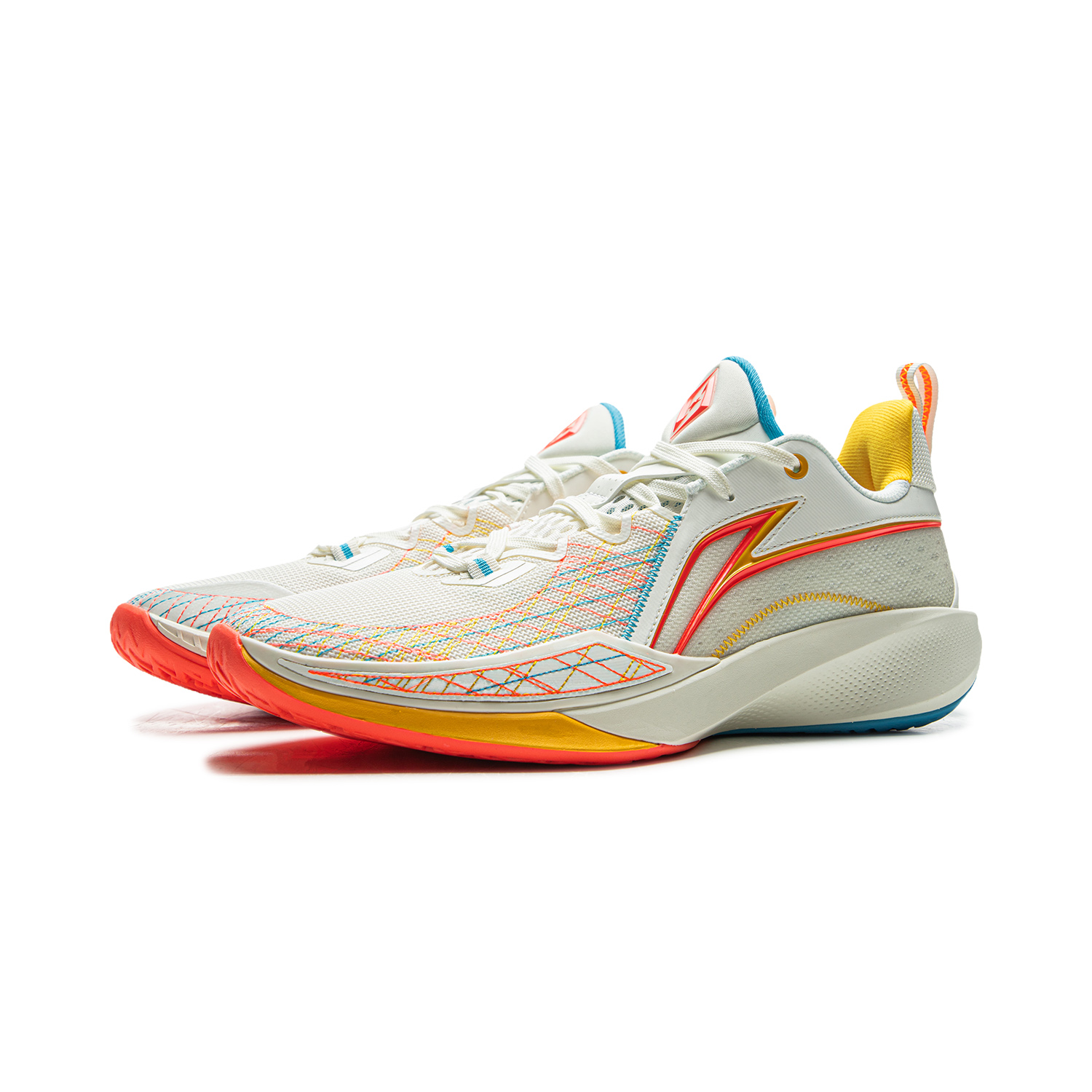 Li Ning Speed 2 Cushioning Slip Resistant Breathable Rebound Low top Basketball Shoes Men’s White Blue
