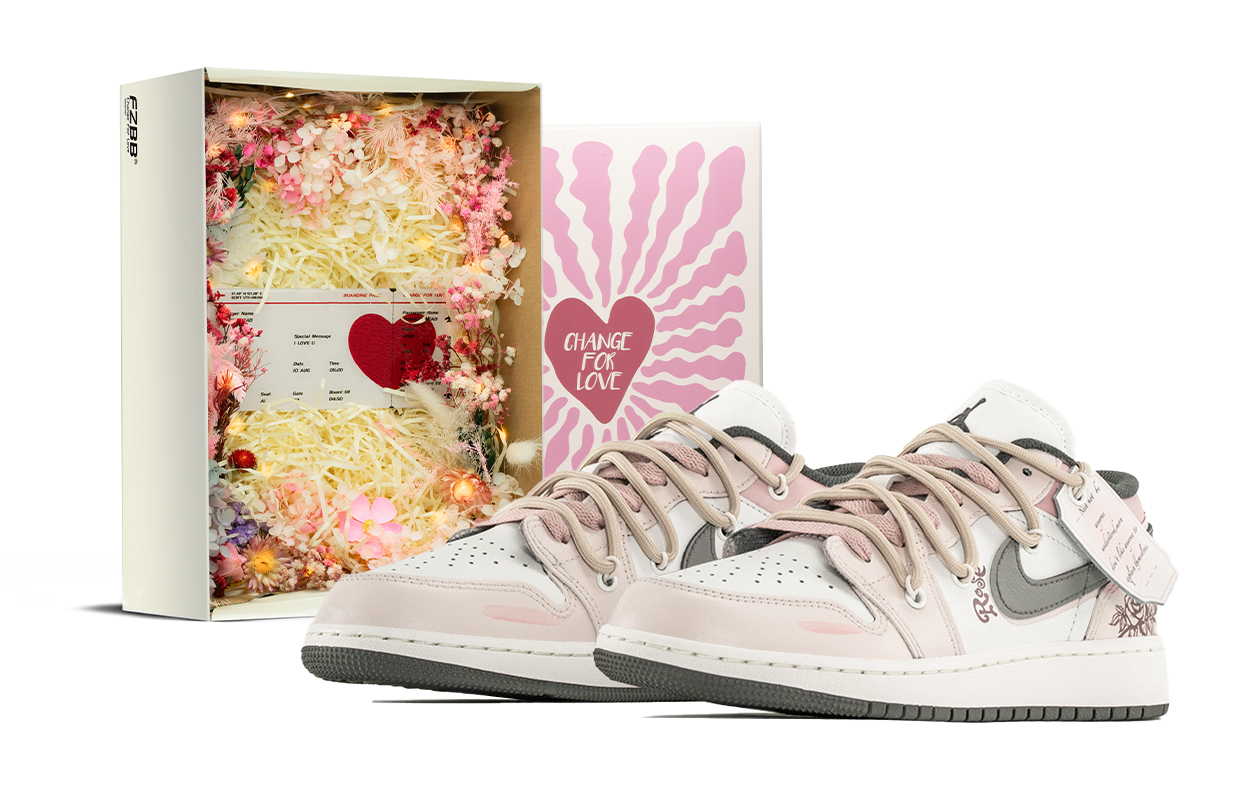 Jordan Air Jordan 1 Low top Vintage Basketball Shoes GS Gray Pink