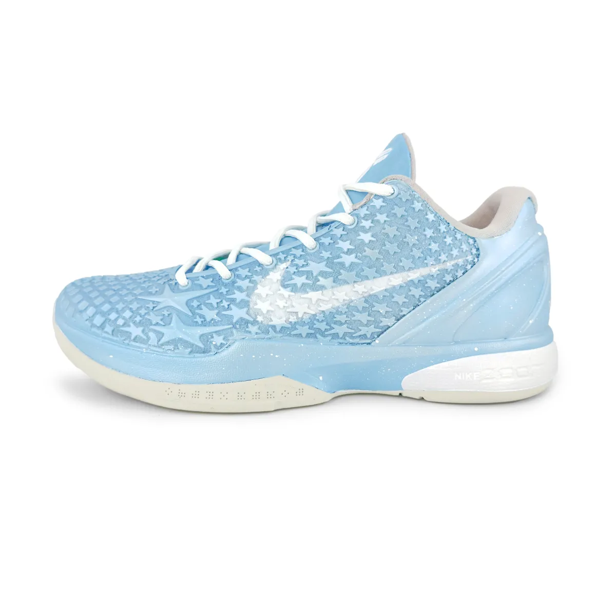 Nike Zoom Kobe 6 Cushioning, Wear Resistant Low top Basketball Shoes Men's Silver Blue
