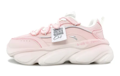 Anta Life Collection Rabbit Hair Cushioning Slip Resistant Coverage Low top Chunky Sneakers Women's Fairy Pink