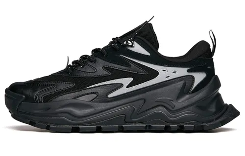 Anta Cushioning Slip Resistant Abrasion Resistant Low top Chunky Sneakers Men's Black