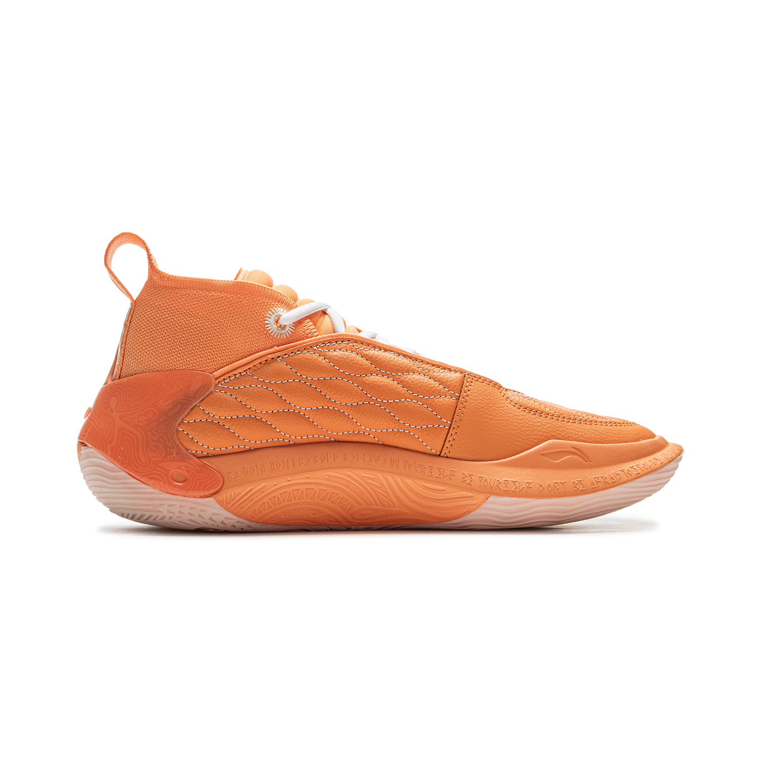 Li Ning Wow11 Cushioning Lightweight Rebound Mid top Basketball Shoes Men’s Cloud Satin Orange