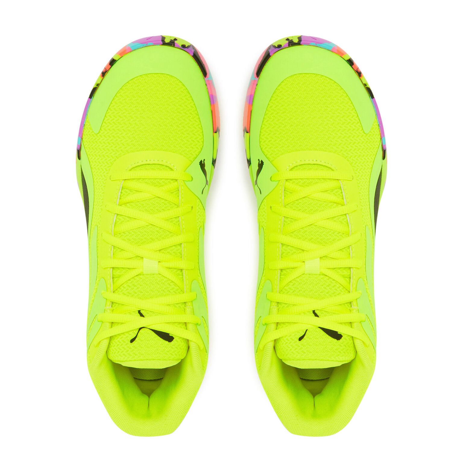 PUMA Court Pro Slip Resistant Abrasion Resistant Mid top Basketball Shoes Men’s Yellow