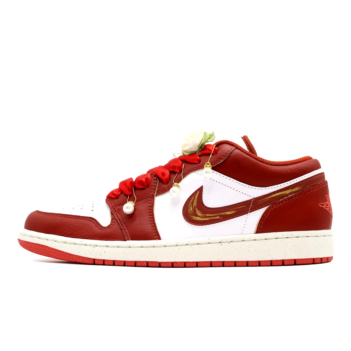 Jordan Air Jordan 1 Vintage Basketball Shoes Women's Low Top White/Red