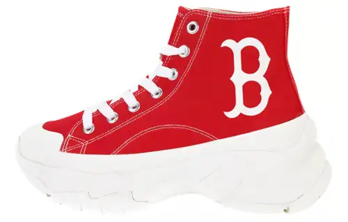 MLB Chunky High Slip Resistant Abrasion Resistant Slip Resistant Abrasion Resistant High top Canvas Shoes Unisex Red