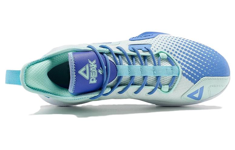 PEAK Slip Resistant Abrasion Resistant Cushioning Mid top Basketball Shoes Men’s Blue Green