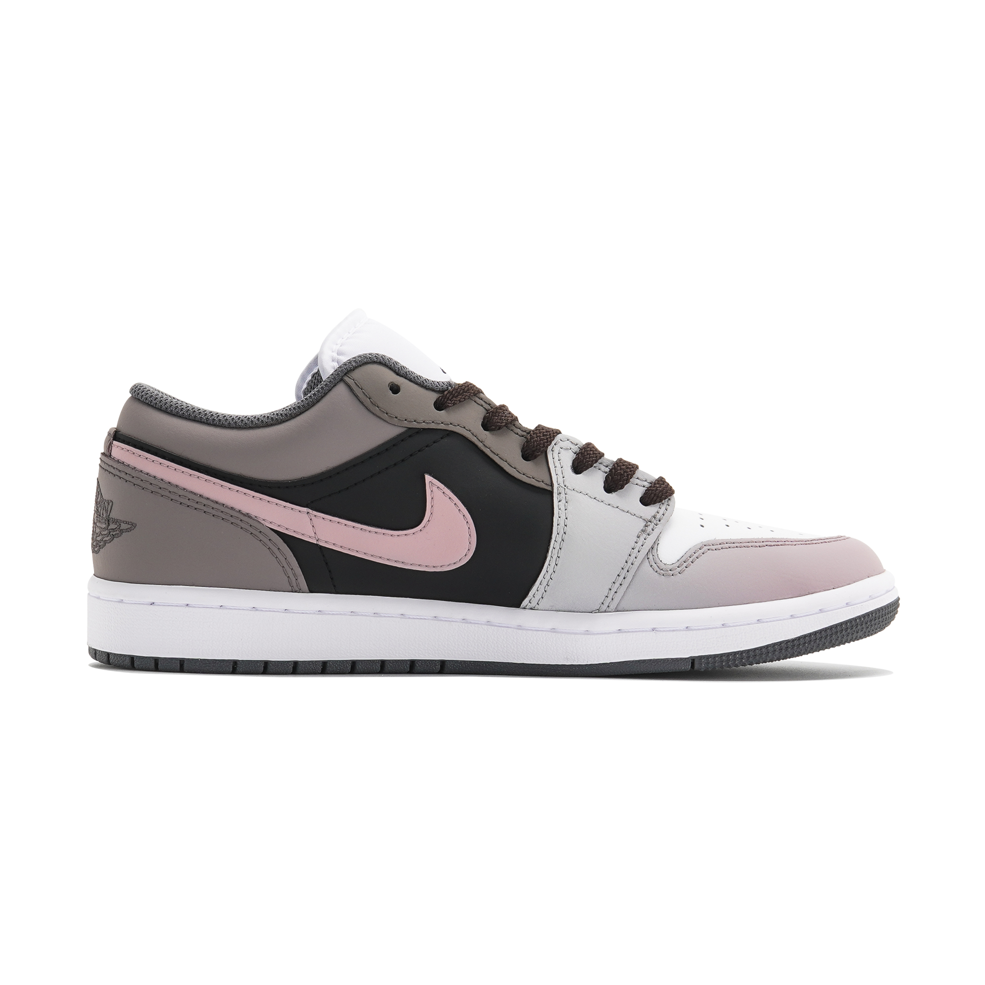 Jordan Air Jordan 1 Abrasion Resistant Abrasion Resistant Low top Vintage Basketball Shoes Unisex Black Brown Pink