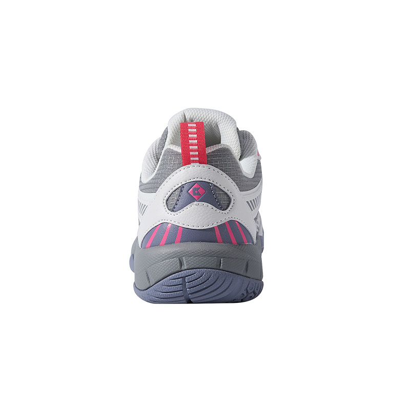 KUMPOO Cushioning Breathable Support Low top Badminton Shoes Unisex White Gray Pink