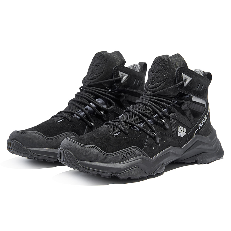 RAX Cushioning Slip Resistant Abrasion Resistant Waterproof High top Mountaineering Shoes Men’s Black