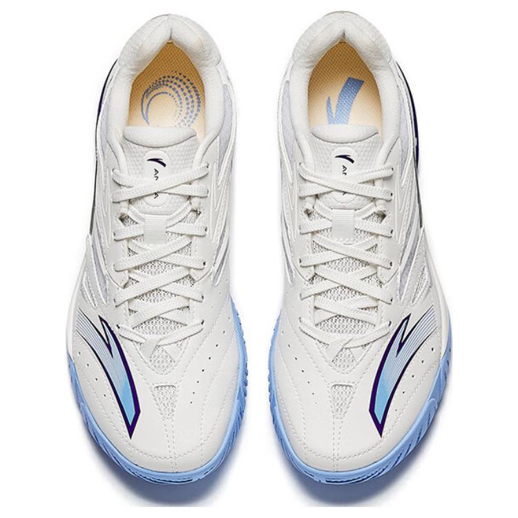 Anta Badminton Cushioning Slip Resistant Abrasion Resistant Lightweight Low top Table Tennis Shoes Men’s White Blue