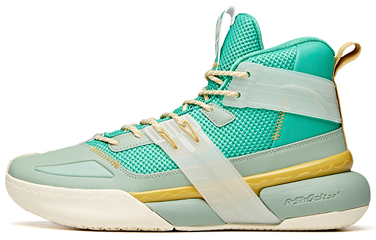 Anta Crazy 4 High top Performance Basketball Shoes Men's Green Yellow