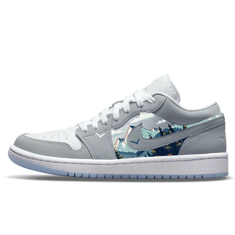 Jordan Air Jordan 1 Vintage Basketball Shoes Women's Low Top Gray/White
