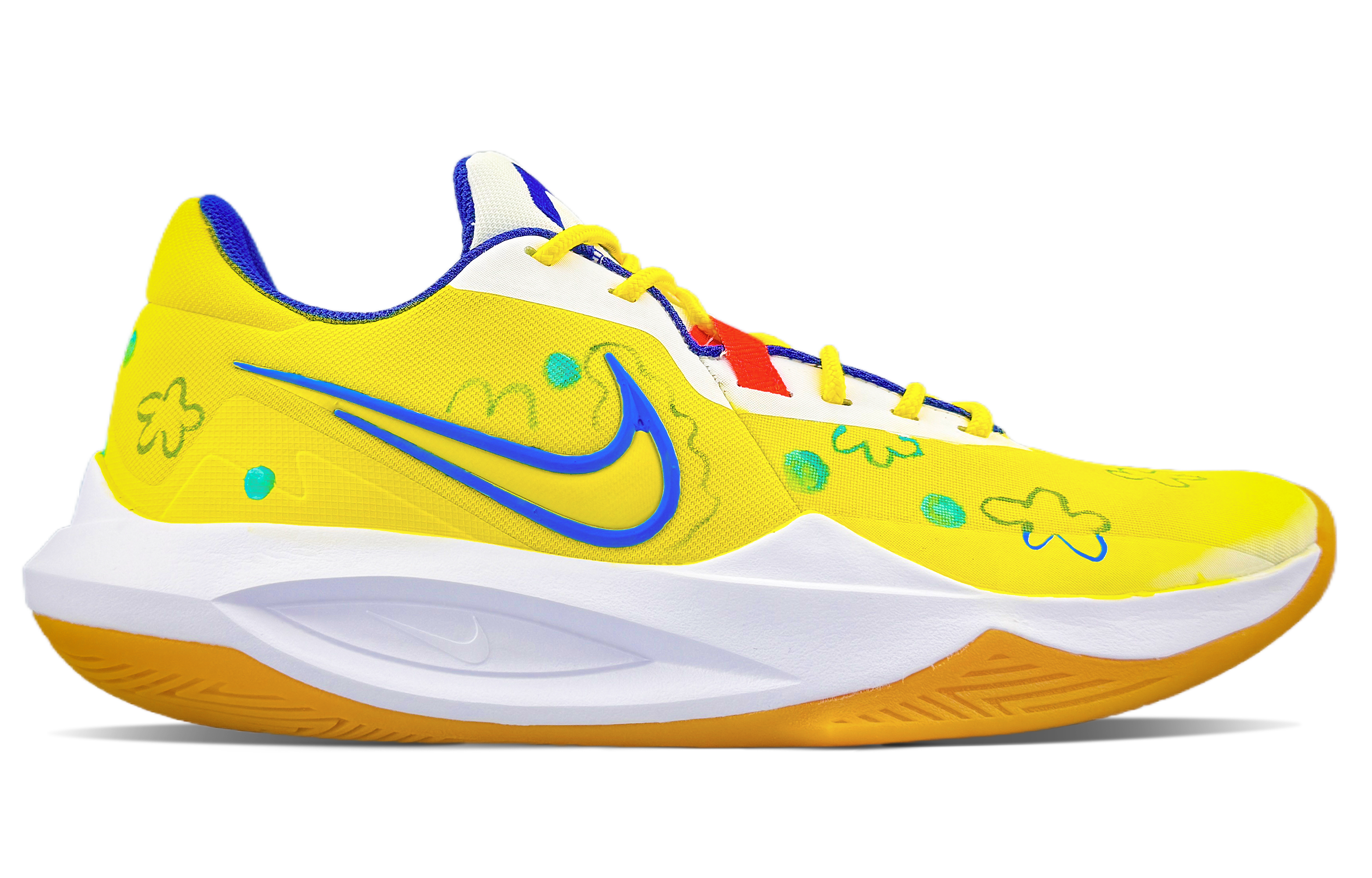 Nike Precision 6 Abrasion Resistant Low top Basketball Shoes Men’s Pink Yellow