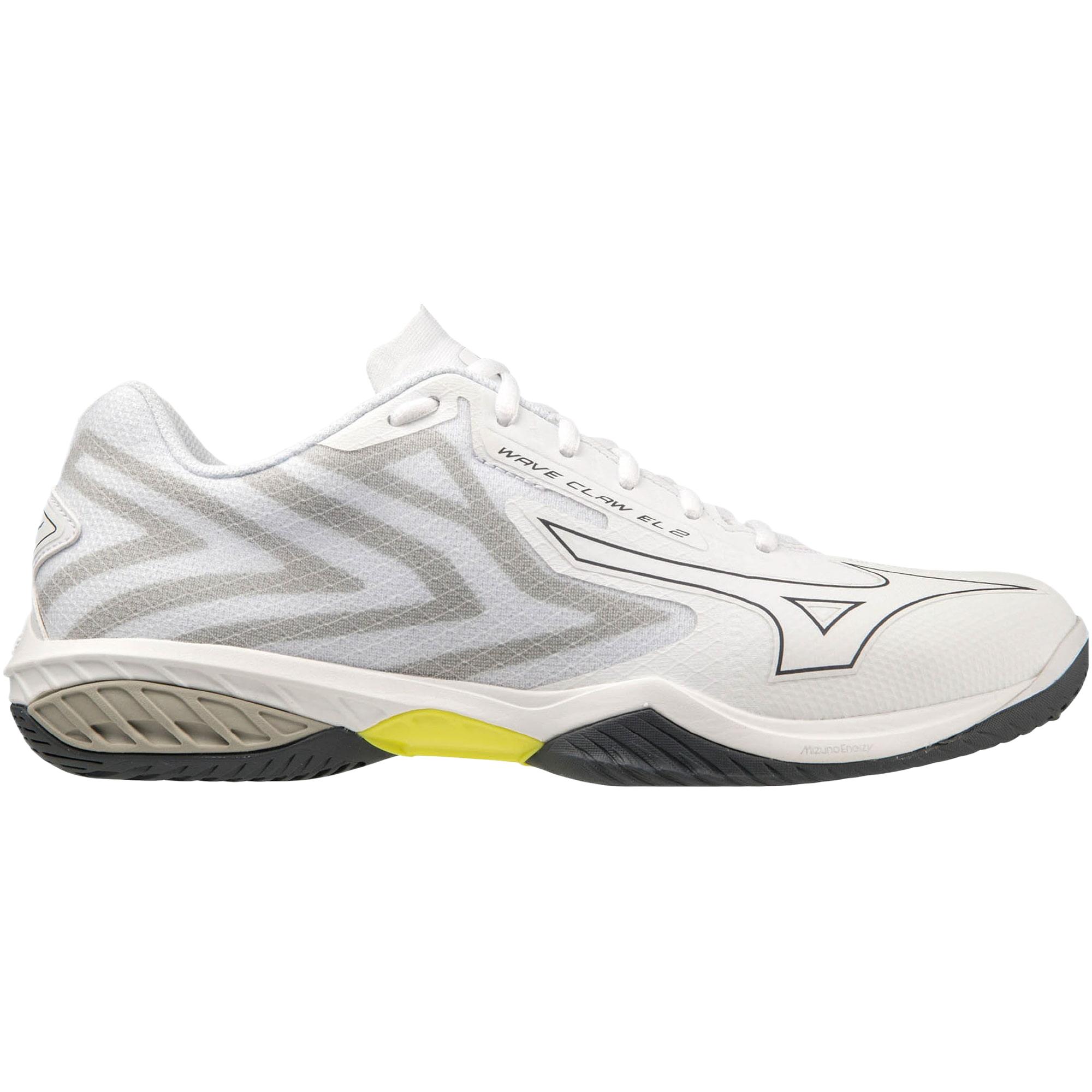 Mizuno Wave Claw EL 2 Slip Resistant Abrasion Resistant Mid top Badminton Shoes Unisex White