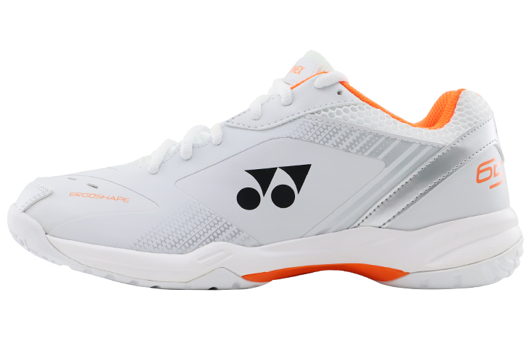 YONEX Yonex 65 series 3 fabric synthetic leather, comfortable and breathable, low-top badminton shoes, same style for men and women, white orange