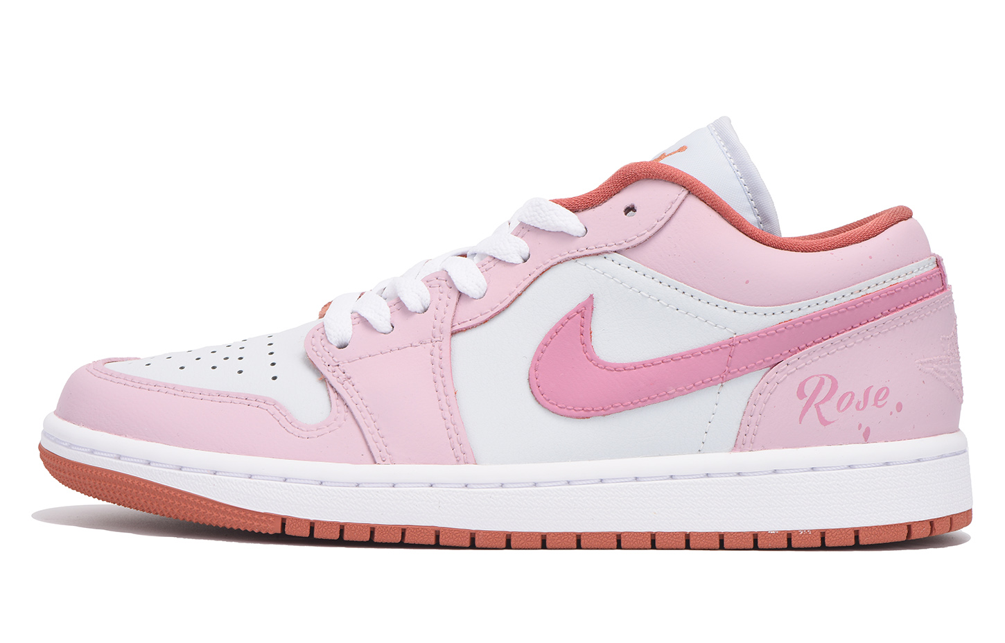 Jordan Air Jordan 1 Slip Resistant Coverage Low top Vintage Basketball Shoes Women’s Pink