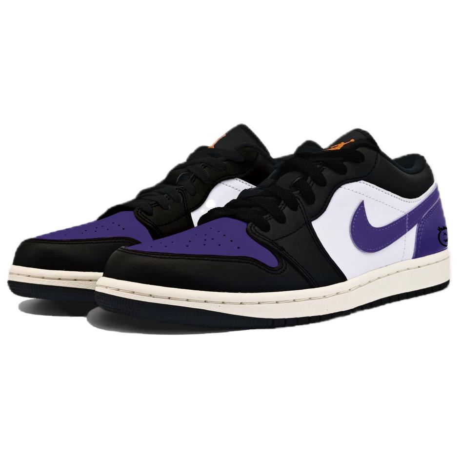Jordan Air Jordan 1 Abrasion Resistant Abrasion Resistant Low top Vintage Basketball Shoes Unisex Purple Black