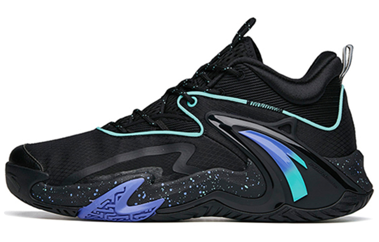 Anta Airspace 3 Abrasion Resistant Slip Resistant Mid top Performance Basketball Shoes Men's Black
