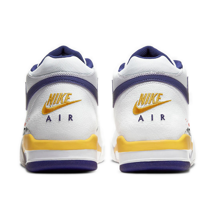 Nike Flight Legacy Cushioning Slip Resistant Abrasion Resistant Mid top Vintage Basketball Shoes Men’s Lakers Yellow