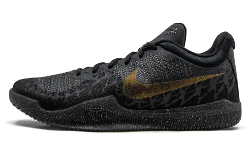 Nike Mamba Rage Gold Stars EP Kobe Bryant Fabric Versatile Trend Shock Absorbing Anti-Slip Wear Resistant Wrapping Low Top Retro Basketball Shoes Men's Black Gold Domestic Version