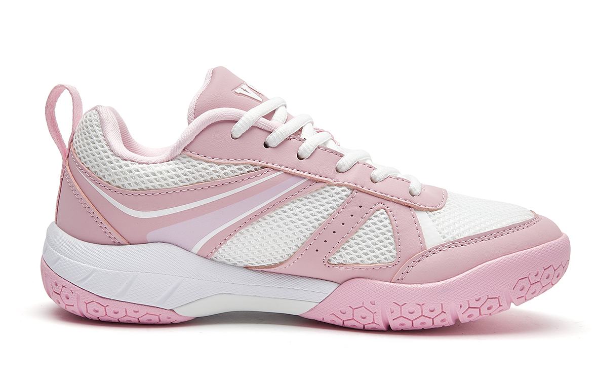 VOIT Abrasion Resistant Coverage Lightweight Low top Badminton Shoes Women’s Pink White