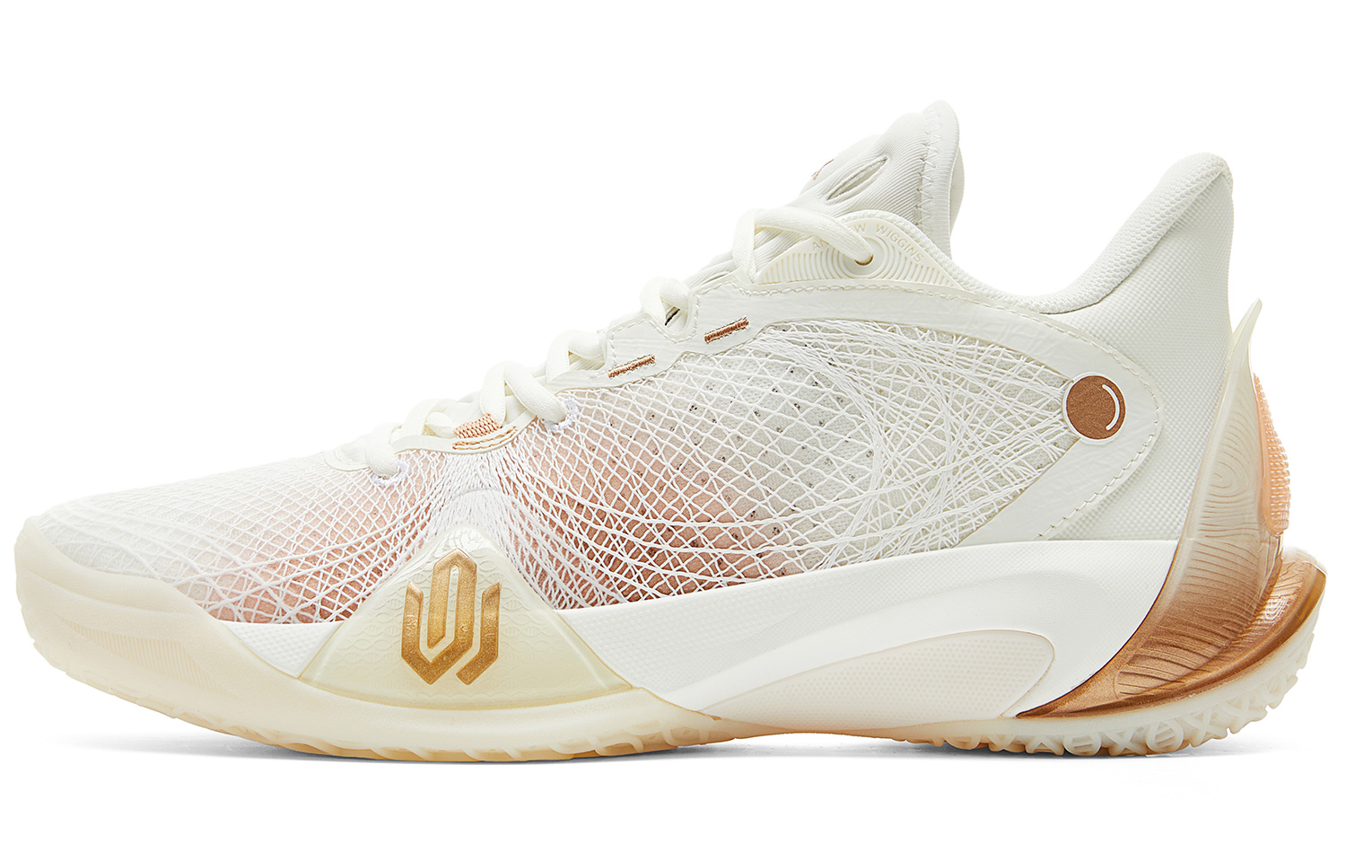 PEAK Wiggins Talent 2 Basketball Shoes Unisex Low Top Super Light White Champagne Gold